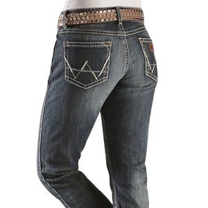 Wrangler Premium Patch | Size: 11 x 32 | Denim bootcut blue jeans | EUC